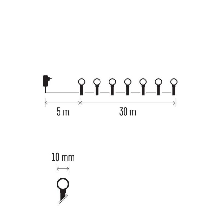 Fényfűzér LED 300 D5AW04 kültéri beltéri időzítő Fényfűzér LED 300 D5AW04 kültéri beltéri időzítő