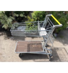 Bevásárló kocsi, használt, barkács- és kertészeti áruházkocsi