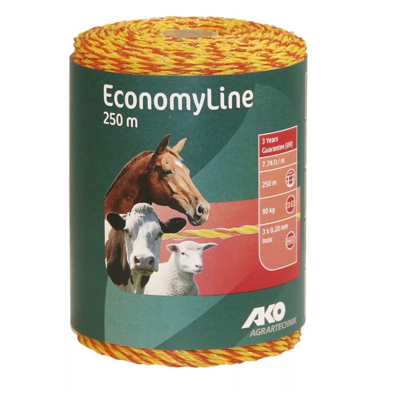 Villanypásztor vezeték Economy 250m sárga-narancs 7.74ohm/m 90 kg