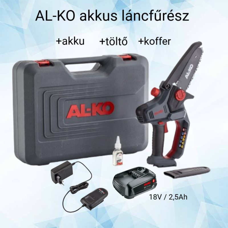 AL-KO akkus láncfőrész CSM1815 akku töltő koffer INGYENES SZÁLLÍTÁSSAL