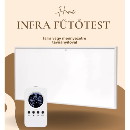 HOME FKIR452 infra elektromos hibrid fűtőtest 450W heti program falra, plafonra