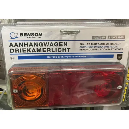 Utánfutó lámpa szett 210x83mm Benson