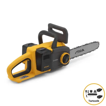 STIGA akkumulátoros láncfűrész CS 300e Kit (akkumulátor és töltő tartozék)