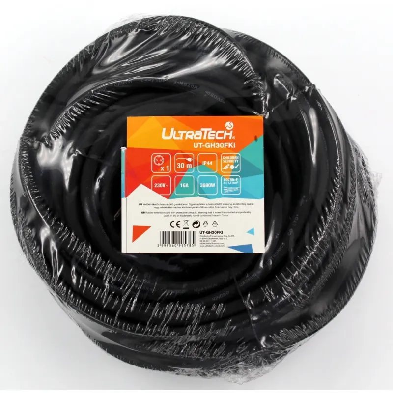 UltraTech UT-GH30FK hosszabbító kábel 30 m IP44 230V 16A kültéri