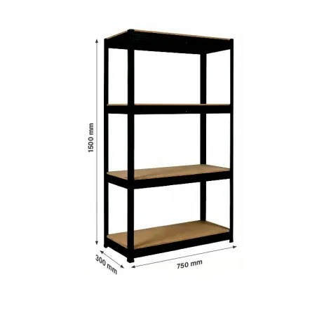Salgó polc RPX-RAF 4 polc 150×75×30cm 100kg fekete