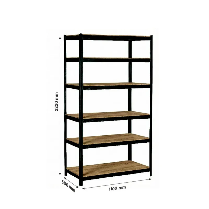 Salgó polc RPX-RAF - 6 polc 222×110×50cm 175kg teherbírás fekete